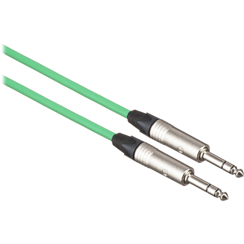 Canare Star Quad 1/4" TRS Male to 1/4" TRS Male Cable (Green, 6')