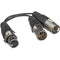 Bescor 4-Pin XLR Female to Dual 4-Pin XLR Male Cable with All Pins Wired (6")