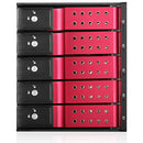 iStarUSA 3x 5.25" to 4x 3.5" 12Gb/S Cage - Red