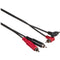 Hosa Technology 2 RCA Male to 2 RCA Angled Male Dual Audio Cable - 6.5'