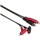 Hosa Technology 2 RCA Male to 2 RCA Angled Male + Female Junction Cable - 6.5'