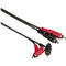 Hosa Technology 2 RCA Male to 2 RCA Angled Male + Female Junction Cable - 6.5'