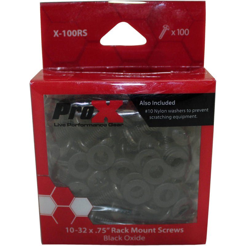 ProX Pack of 100 Rack Screws with Washers (Black)