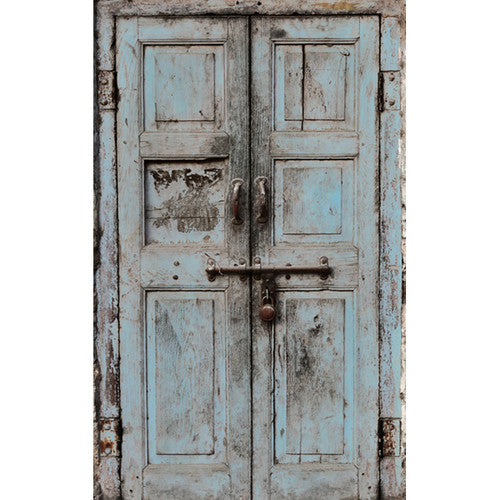 Click Props Backdrops Wooden Door Blue Backdrop (5 x 8')