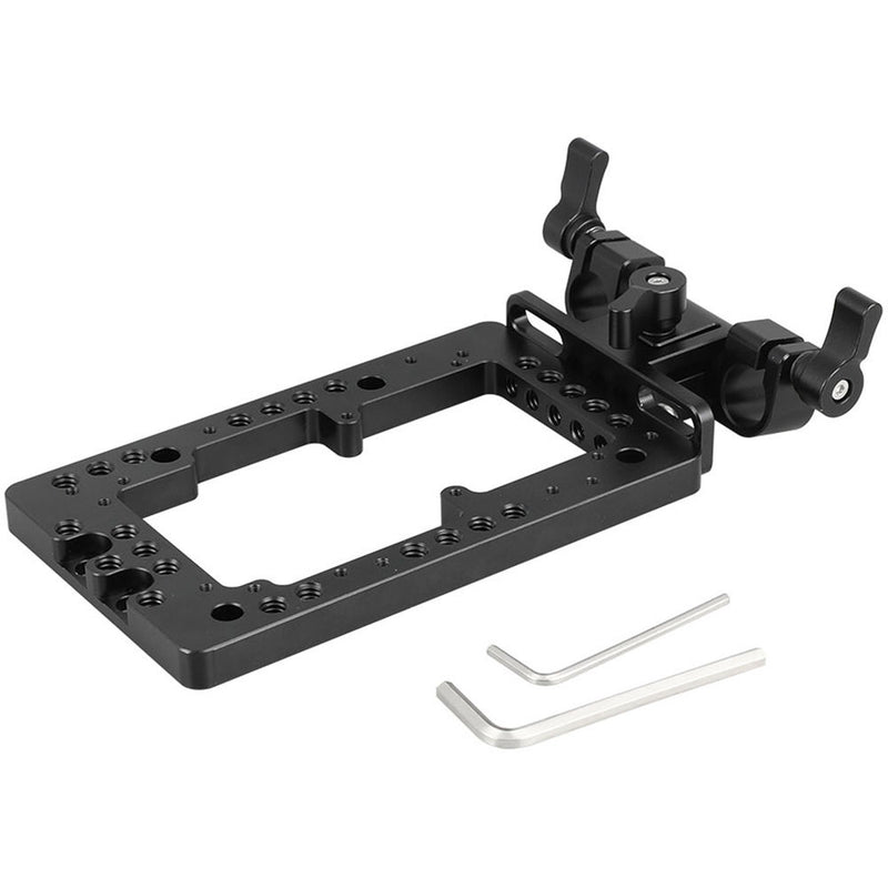 CAMVATE Double-Faced Battery Plate with Adjustable 15mm Rod Clamp & 360&deg; Swivel