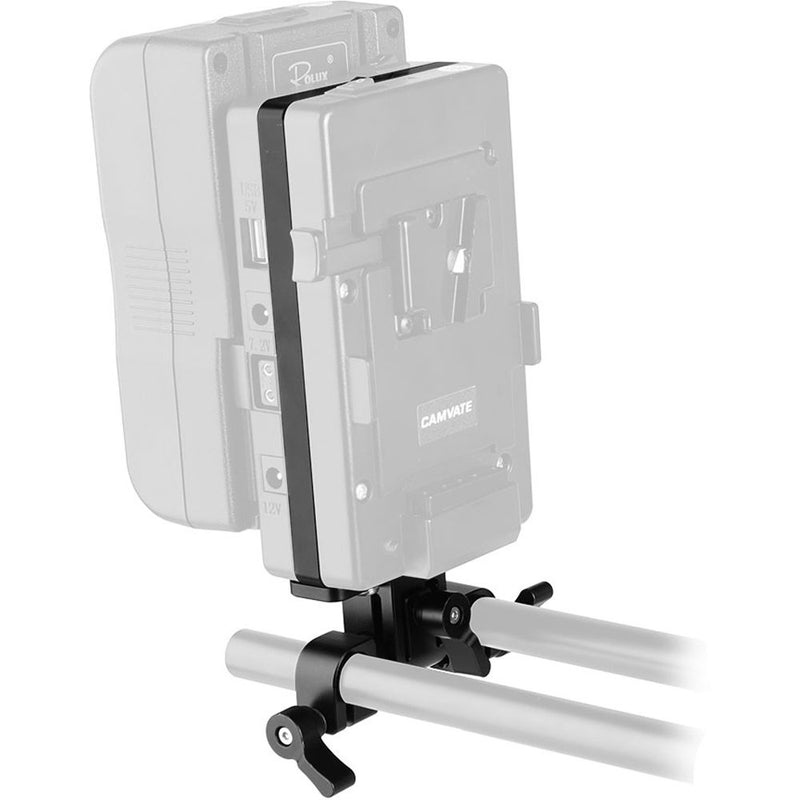 CAMVATE Double-Faced Battery Plate with Adjustable 15mm Rod Clamp & 360&deg; Swivel