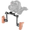 CAMVATE ARRI Rosette Connection Handgrip Pair with 15mm Rosette Rod Clamp (Wood Handgrip)
