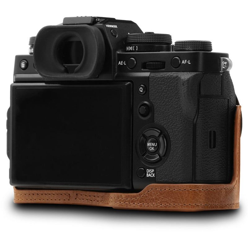 MegaGear Fujifilm X-T3 Ever Ready Genuine Leather Camera Half Case and Strap (Brown)