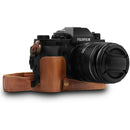 MegaGear Fujifilm X-T3 Ever Ready Genuine Leather Camera Half Case and Strap (Brown)