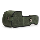 MegaGear Ever Ready Genuine Leather Camera Half Case for Sony Alpha a6400/a6100 (Green)