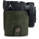 MegaGear Ever Ready Genuine Leather Camera Half Case for Sony Alpha a6400/a6100 (Green)