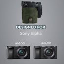 MegaGear Ever Ready Genuine Leather Camera Half Case for Sony Alpha a6400/a6100 (Green)
