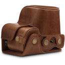 MegaGear Ever Ready Genuine Leather Case for Alpha a6400, a6100 with 16-50mm (Brown)