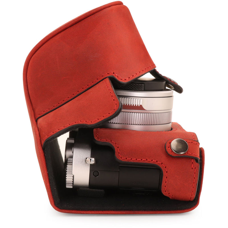 MegaGear Leica D-Lux 7 Ever Ready Genuine Leather Camera Full Case (Red)