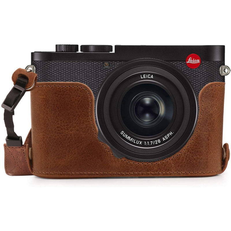 MegaGear Leica Q2 Ever Ready Genuine Leather Camera Half Case (Brown)