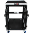 ProX 13 RU Top Mixer DJ Rack Combo Flight Case with Laptop Shelf and Casters