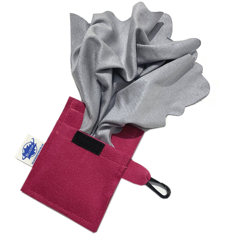 Bluestar Lens Cleaning Cloth with Ultrasuede Gray Storage Pouch