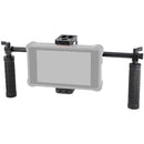 CAMVATE Monitor Cage Kit with Rubber Handgrips and Light Stand Receiver