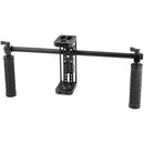 CAMVATE Monitor Cage Kit with Rubber Handgrips and Light Stand Receiver