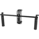CAMVATE Monitor Cage Kit with Rubber Handgrips and Light Stand Receiver