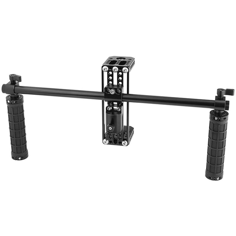 CAMVATE Monitor Cage Kit with Rubber Handgrips and Light Stand Receiver