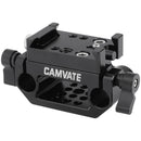 CAMVATE Manfrotto-Type Quick Release Baseplate with 15mm Dual-Rod Clamp