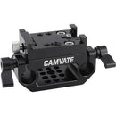 CAMVATE Manfrotto-Type Quick Release Baseplate with 15mm Dual-Rod Clamp