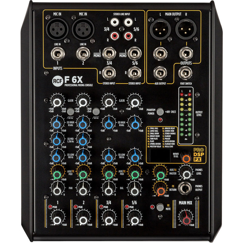 RCF F-6X 6-Channel Mixer with Multi-FX
