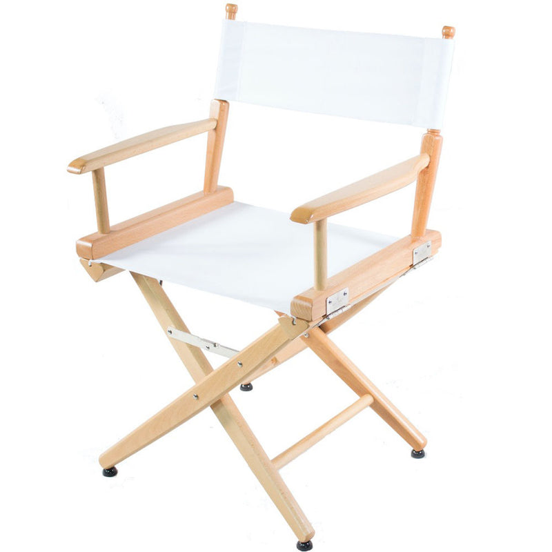 Filmcraft Pro Series Short Director's Chair (18", Natural Frame, White Canvas)