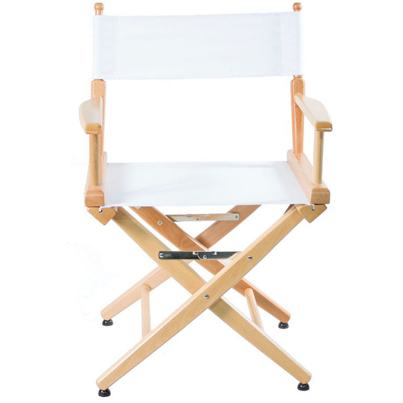 Filmcraft Pro Series Short Director's Chair (18", Natural Frame, White Canvas)