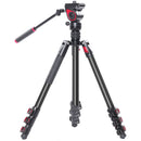 CAME-TV 801A Aluminum Video Tripod with Fluid Head