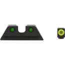 MEPROLIGHT LTD HVS Sights for Glock 9mm/.357 SIG/.40/.45 GAP (Yellow Front, Green Rear)