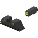 MEPROLIGHT LTD HVS Sights for Glock 9mm/.357 SIG/.40/.45 GAP (Yellow Front, Green Rear)