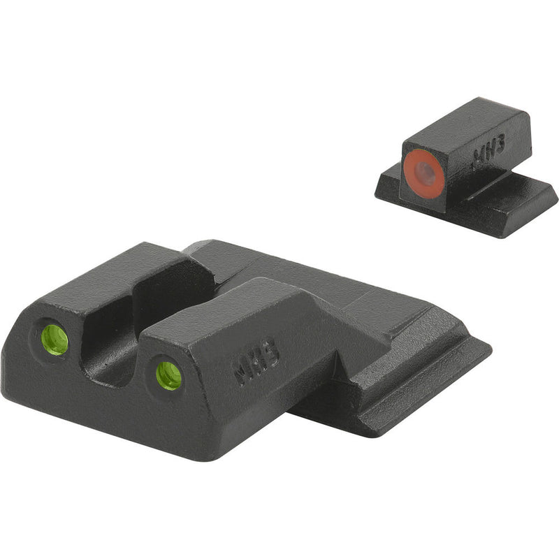 MEPROLIGHT LTD Front & Rear Sights for Smith & Wesson M&P Shield (Orange Front & Green Rear Dots)