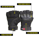 ProX X-Gripz Hard Knuckle Fingerless Gloves for Truss and Stage Performance