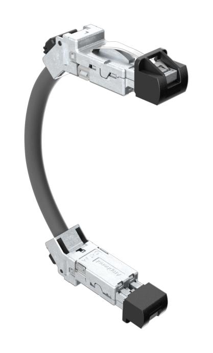 Amphenol Communications Solutions DRPC215001340 DRPC215001340 Ethernet Cable Cat6a 45&deg; RJ45 Plug to Sftp (Screened Foiled Twisted Pair) Grey