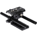 CAMVATE Horizontal Tripod Baseplate with Quick Release Plate & 15mm Rod Clamp