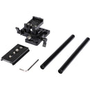 CAMVATE Horizontal Tripod Baseplate with Quick Release Plate & 15mm Rod Clamp
