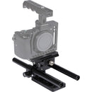 CAMVATE Horizontal Tripod Baseplate with Quick Release Plate & 15mm Rod Clamp