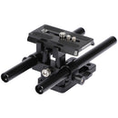 CAMVATE Horizontal Tripod Baseplate with Quick Release Plate & 15mm Rod Clamp