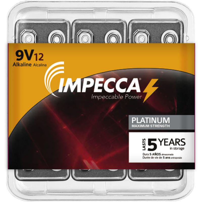Impecca Platinum Series Alkaline 9V Battery (12-Pack)