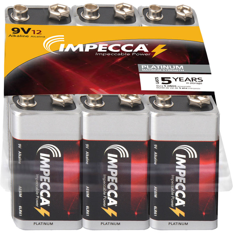 Impecca Platinum Series Alkaline 9V Battery (12-Pack)