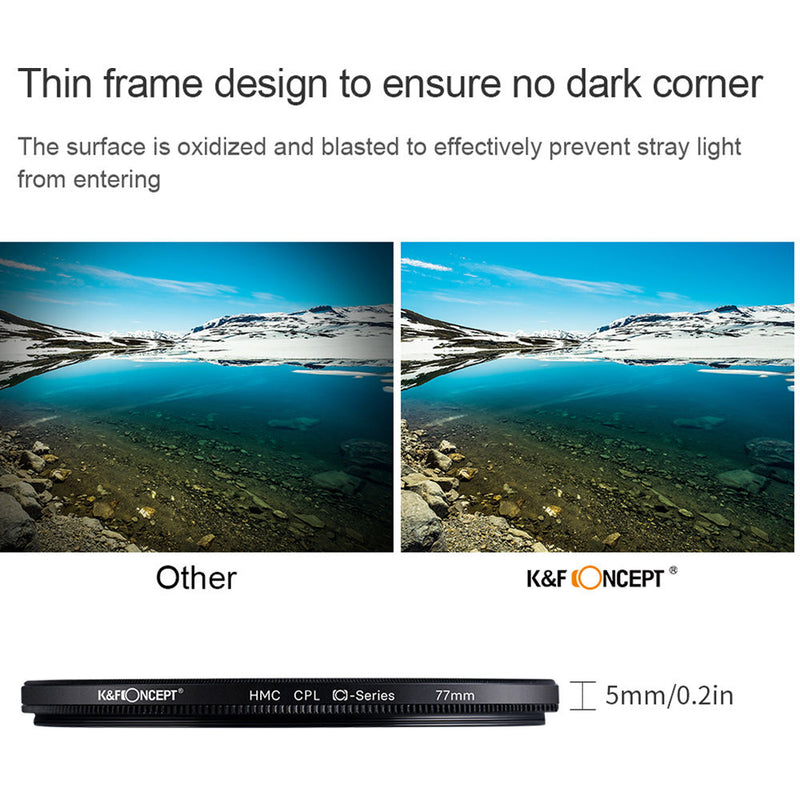 K&F Concept Classic Series Slim Multicoated Circular Polarizer Filter (43mm)