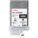 Canon PFI-102MBK Matte Black Ink Tank (130 ml, 2-Pack)