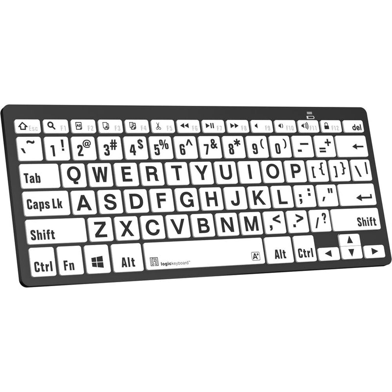 Logickeyboard LargePrint Black-on-White Bluetooth Mini Keyboard (Windows, US English)