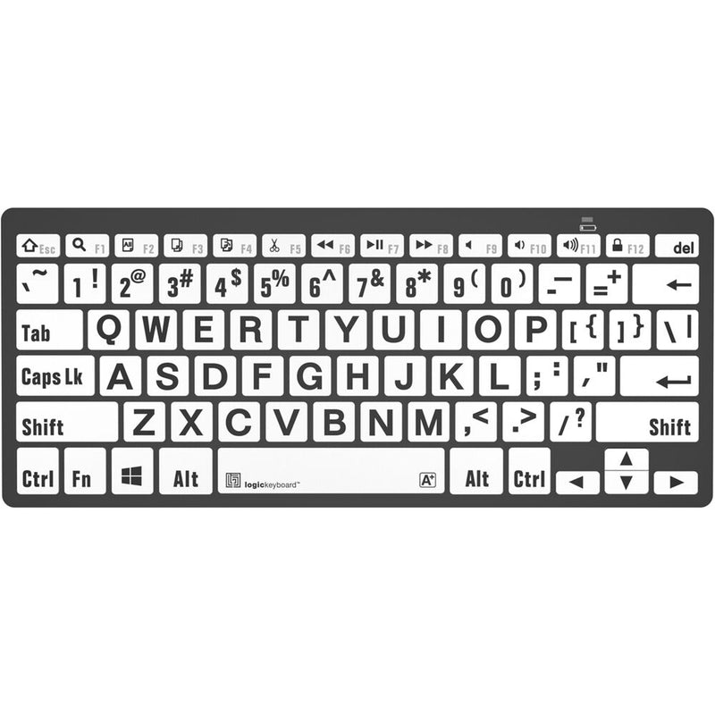 Logickeyboard LargePrint Black-on-White Bluetooth Mini Keyboard (Windows, US English)