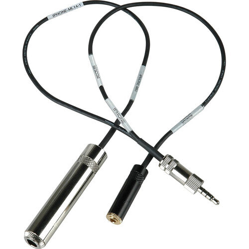 Sescom 3.5mm TRRS to &frac14;" Mic and 3.5mm Headphone Jack Cable (1")
