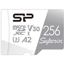 Silicon Power 256GB Superior UHS-I microSDXC Memory Card with SD Adapter and Card Reader
