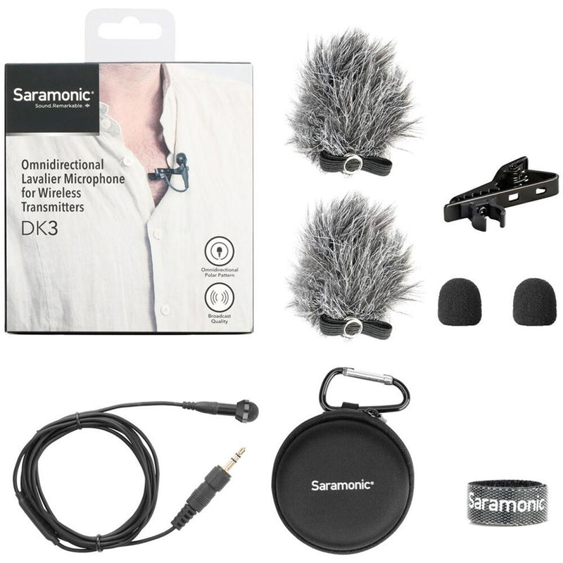 Saramonic DK3B Premium Omnidirectional Lavalier Microphone for Sony UWP, UWP-D, and WRT Transmitters (Locking 3.5mm TRS Connector)