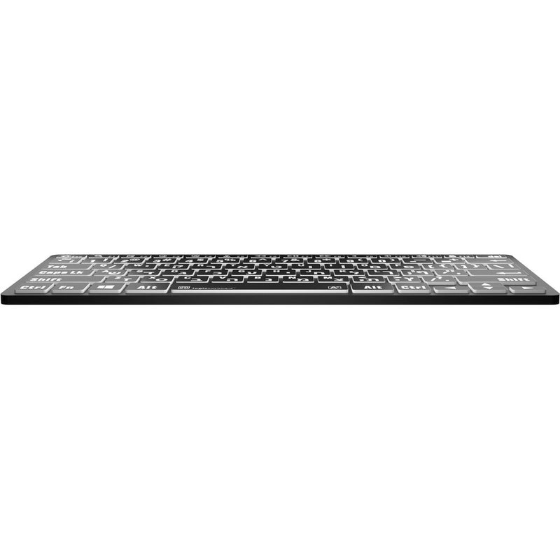 Logickeyboard LargePrint White-on-Black Bluetooth Mini Keyboard (Windows, US English & Hebrew)